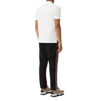 Polo en piqué de coton avec logo bicolore - Blanc