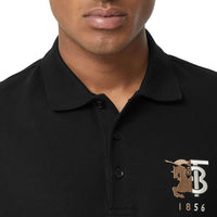 BLACK Polo en piqué de coton avec logo bicolore