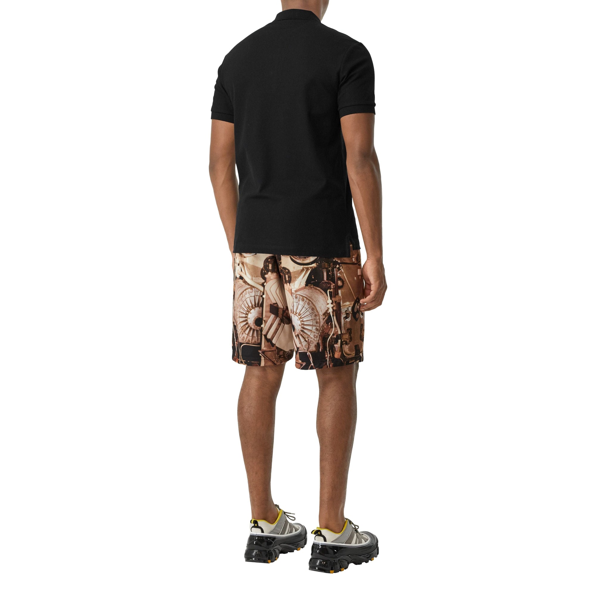 BLACK Polo en piqué de coton avec logo bicolore