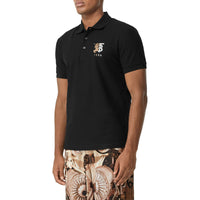 BLACK Polo en piqué de coton avec logo bicolore
