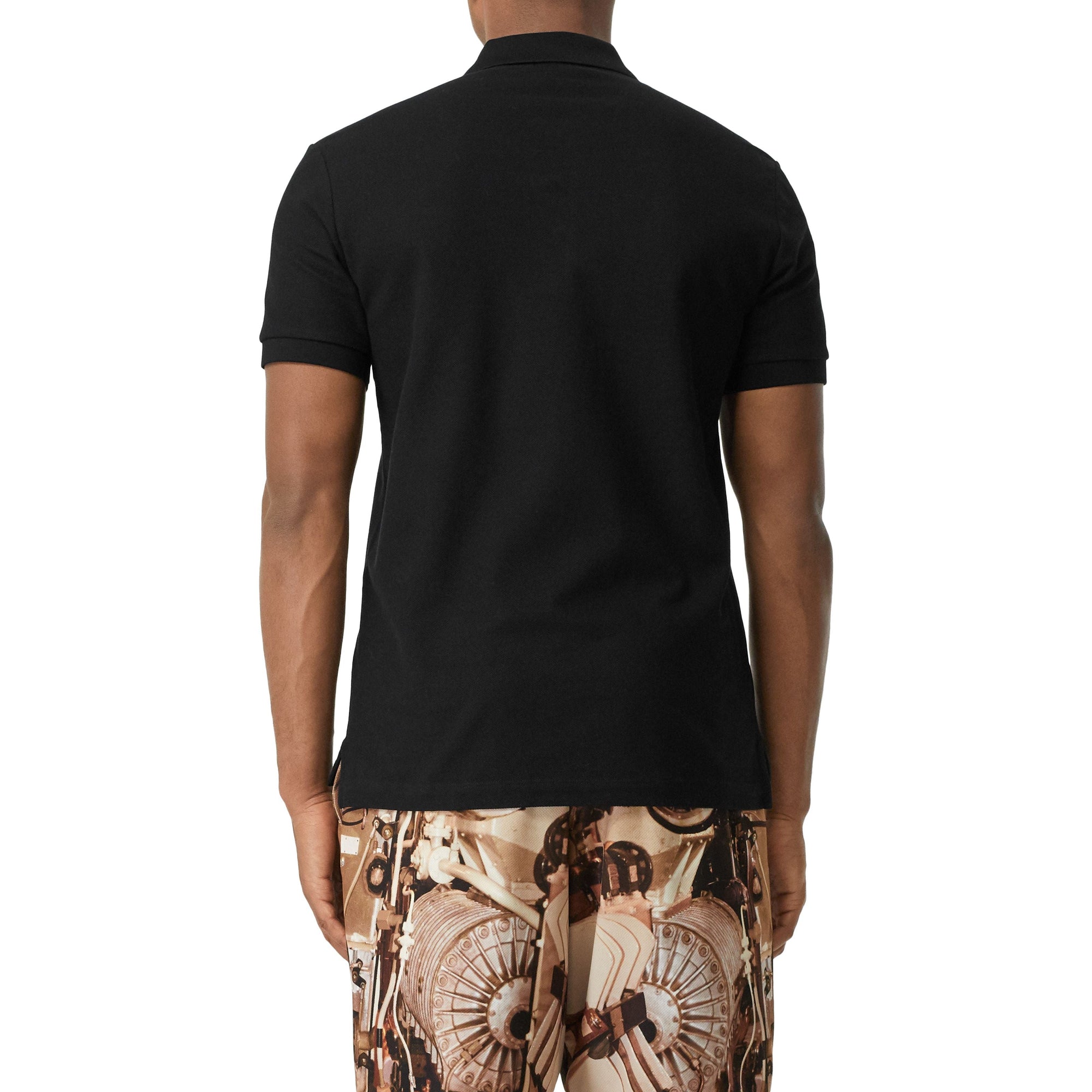 BLACK Polo en piqué de coton avec logo bicolore