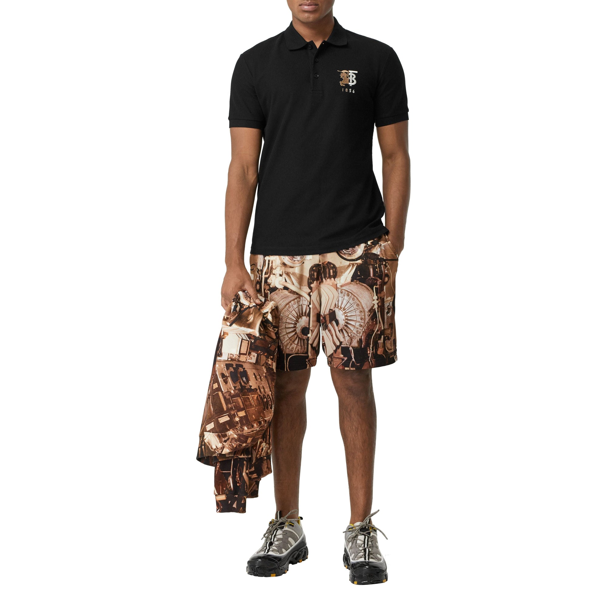 BLACK Polo en piqué de coton avec logo bicolore