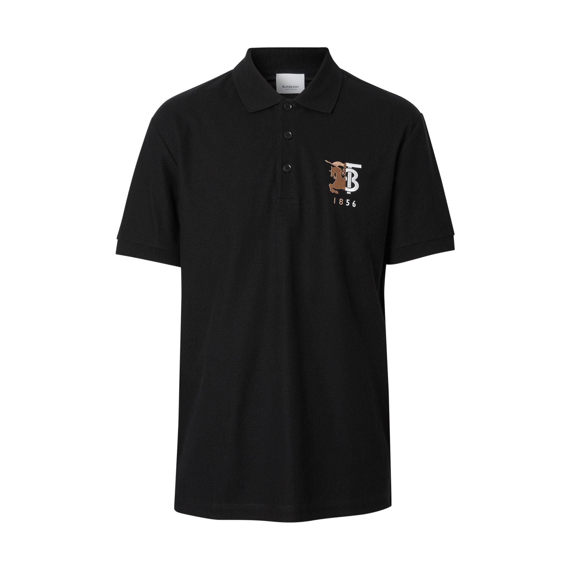 BLACK Polo en piqué de coton avec logo bicolore