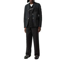BLACK Veste de costume slim en nylon et laine à panneaux