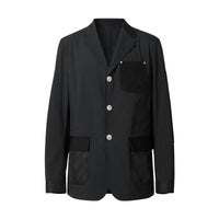 BLACK Veste de costume slim en nylon et laine à panneaux