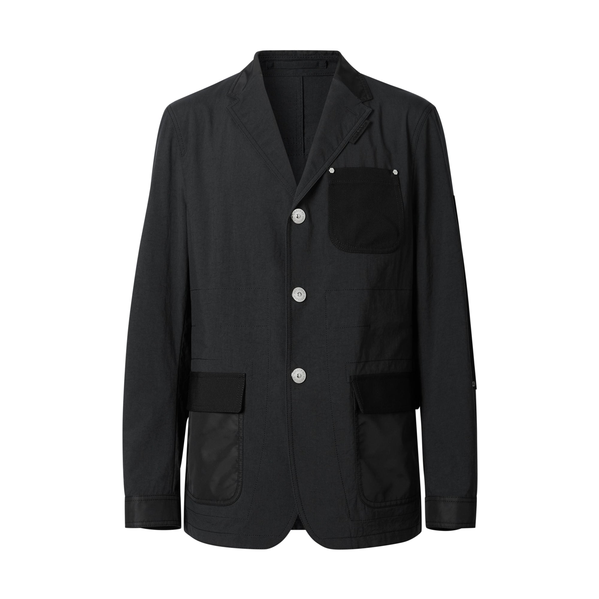 BLACK Veste de costume slim en nylon et laine à panneaux