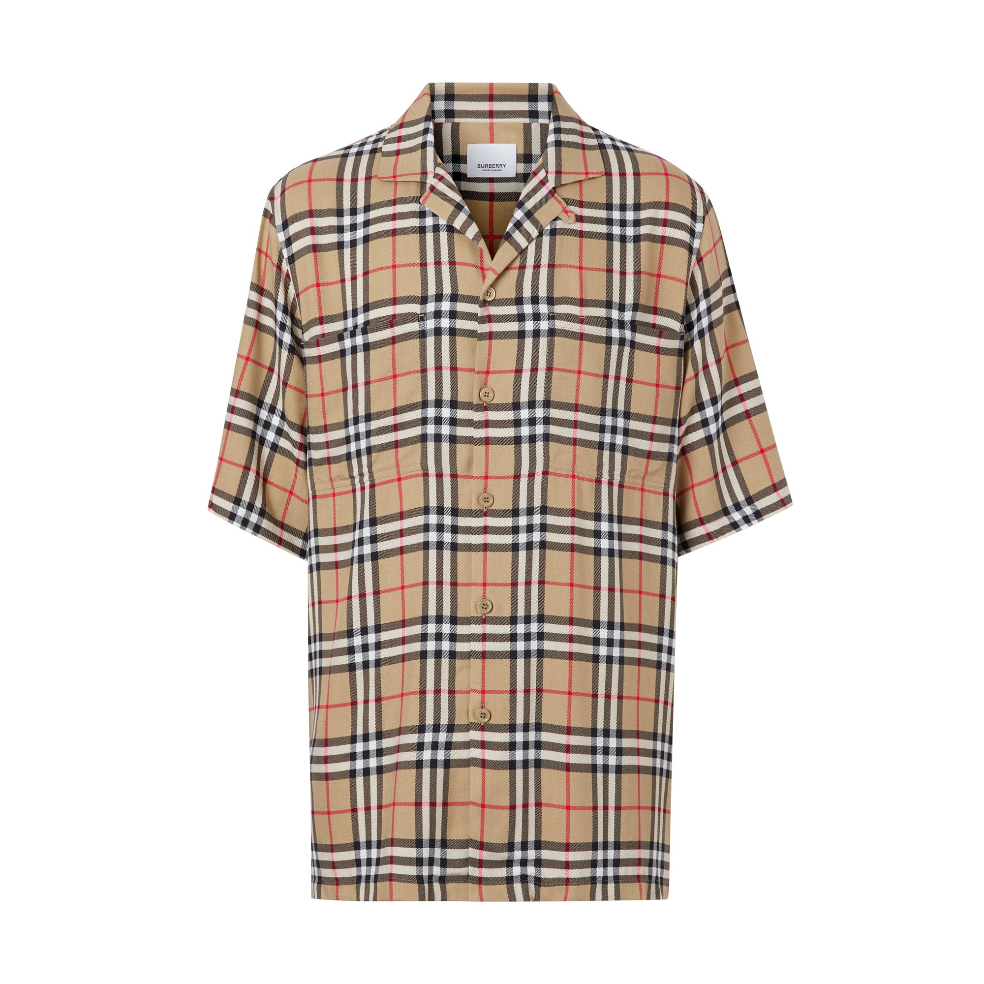 ARCHIVE BEIGE IP CHK Chemise à manches courtes en sergé Vintage check