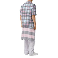 PALE BLUE IP CHECK Chemise à manches courtes en sergé Vintage check