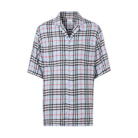 PALE BLUE IP CHECK Chemise à manches courtes en sergé Vintage check