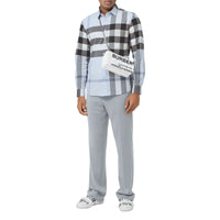 CHALK BLUE IP CHK Chemise en popeline de coton stretch check