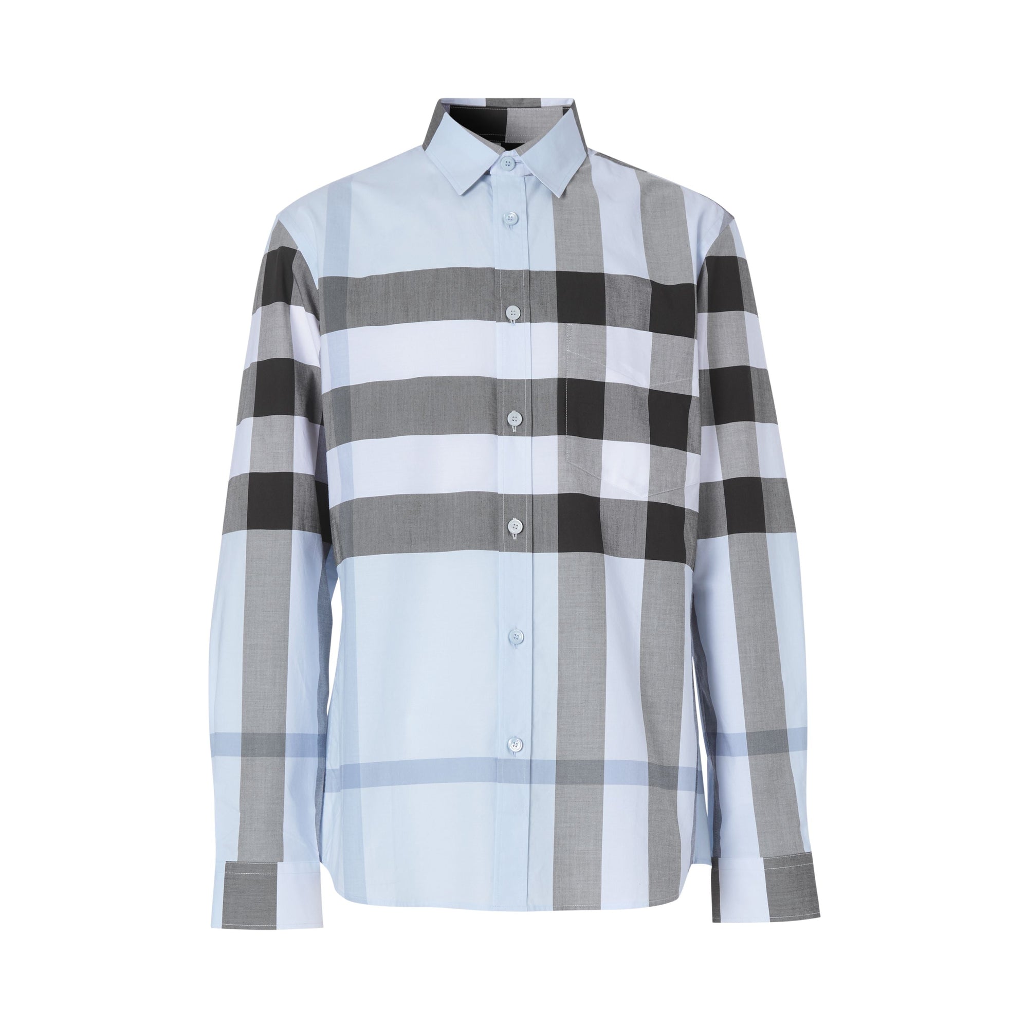 CHALK BLUE IP CHK Chemise en popeline de coton stretch check