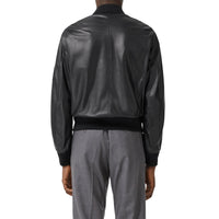 Bomber en cuir d'agneau - Noir