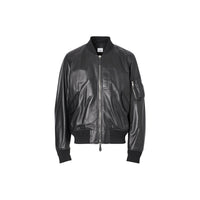 Bomber en cuir d'agneau - Noir