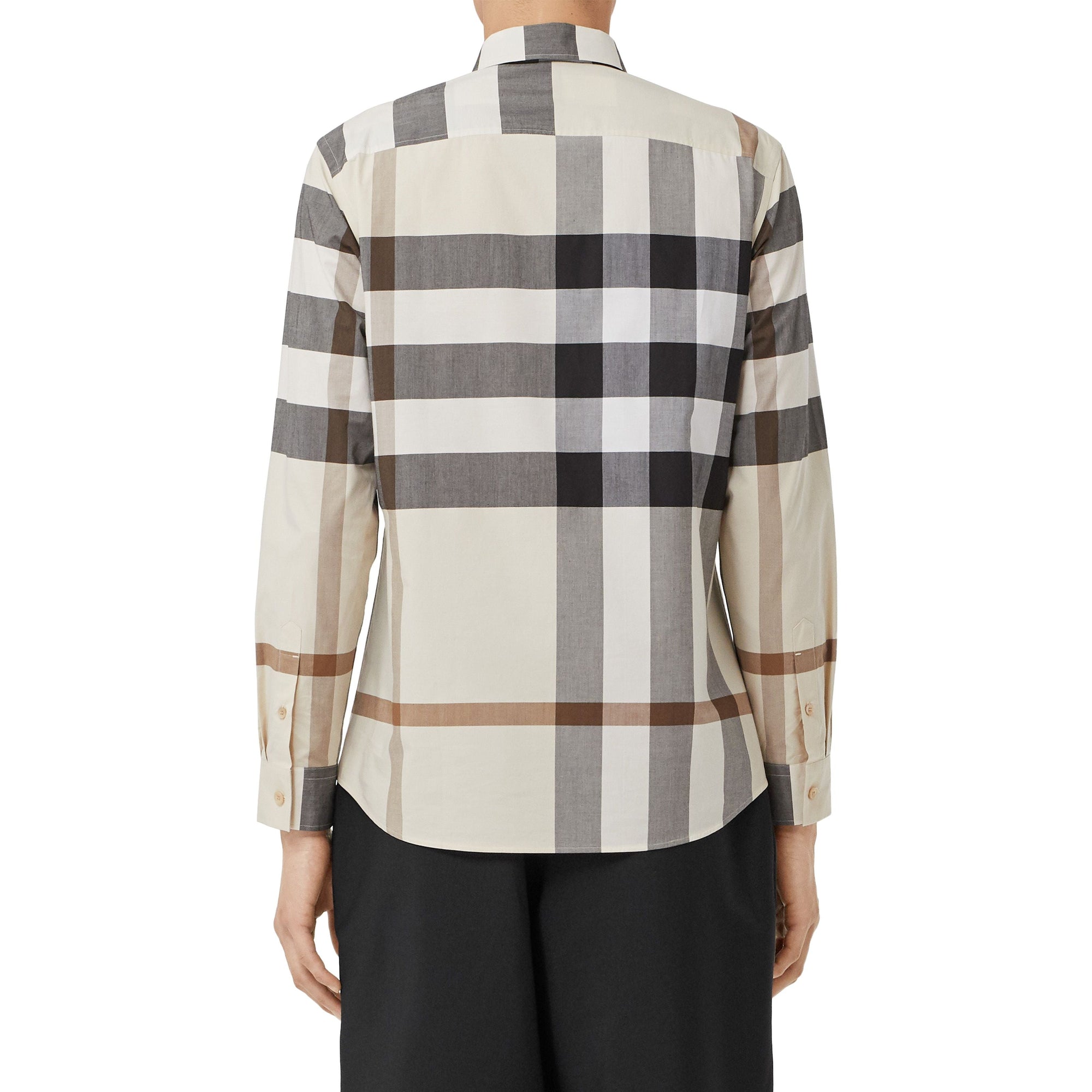 MODERN BEIGE IP CHK Chemise en popeline de coton stretch check