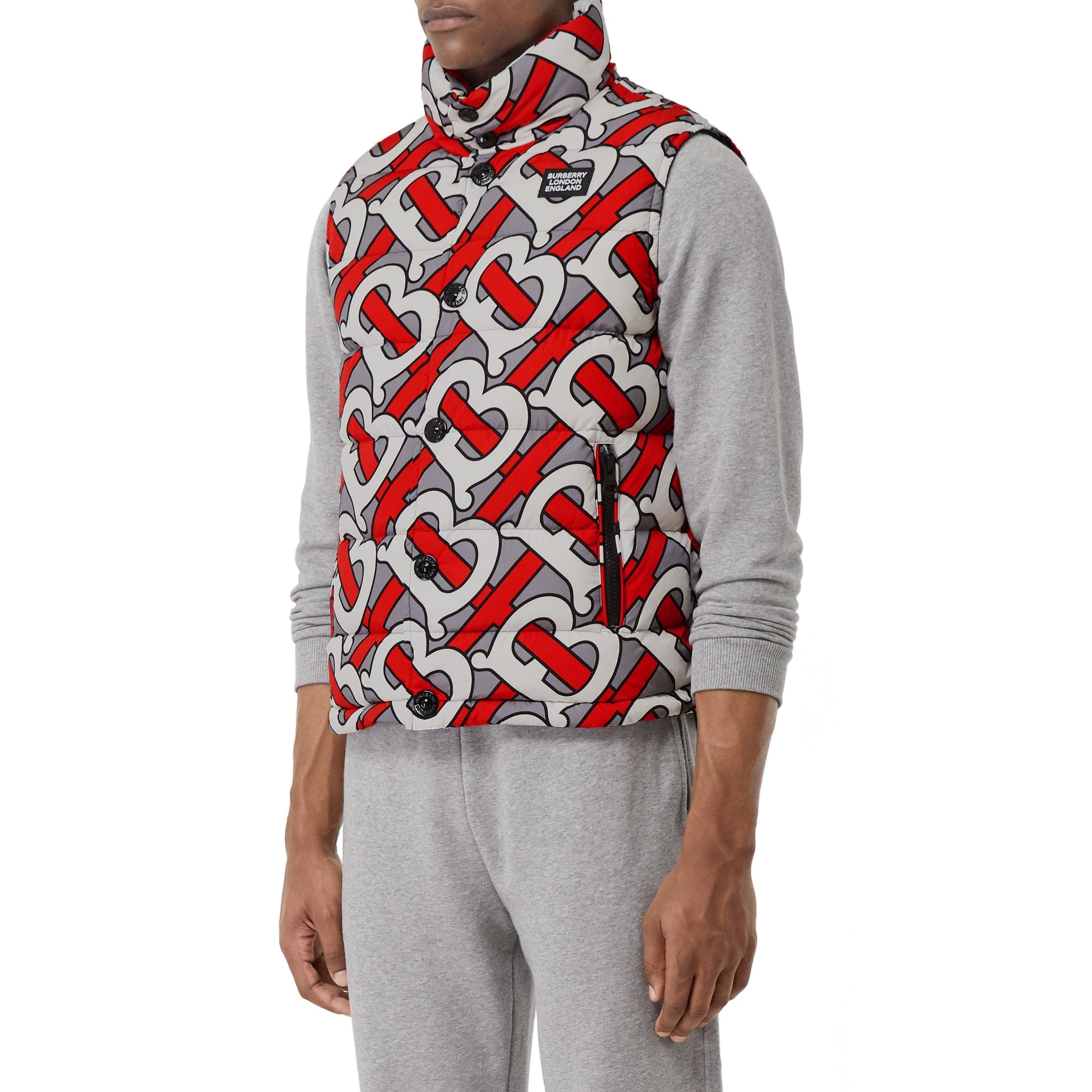 Doudoune sans manches monogram - Gris acier