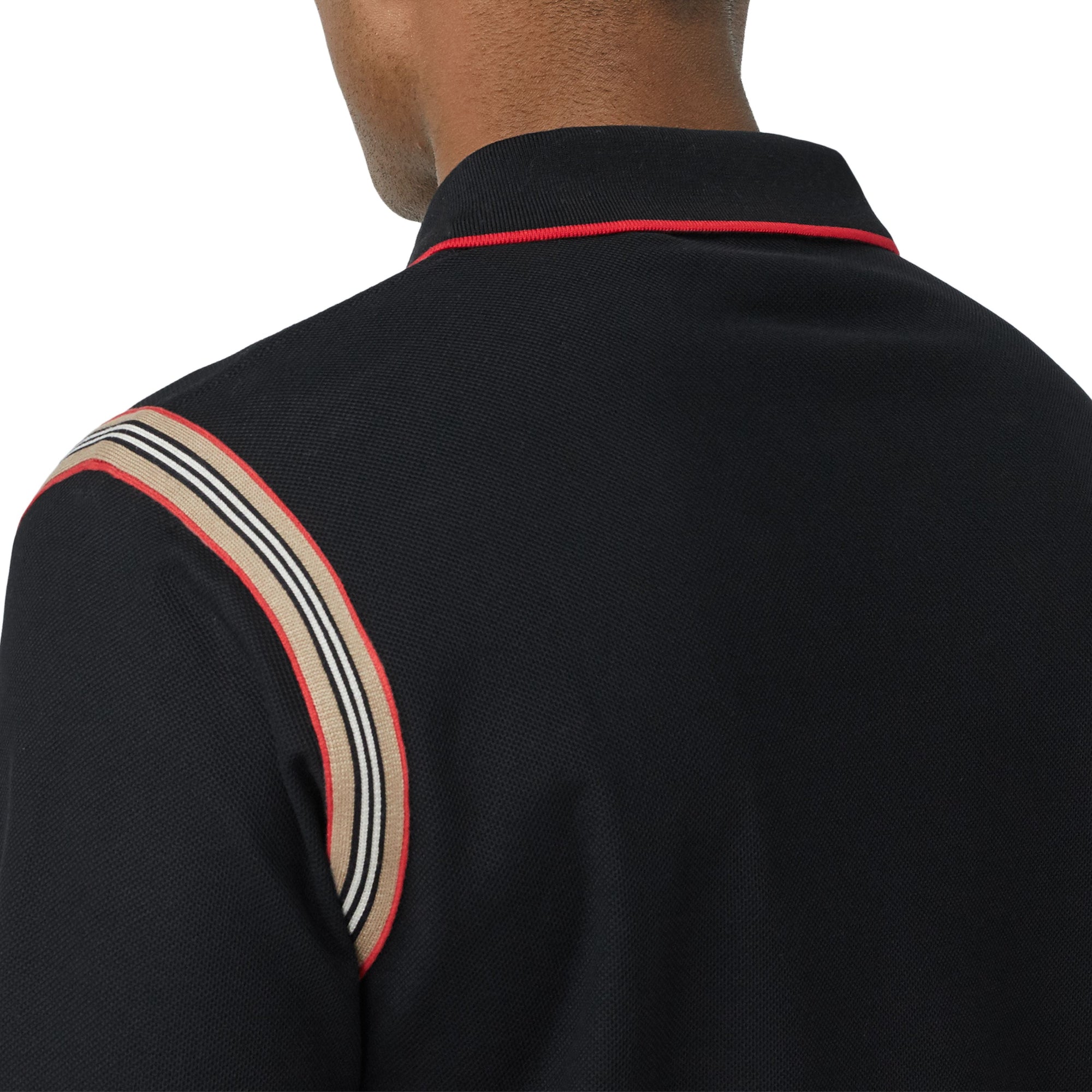 BLACK Polo en coton Monogram à rayures iconiques