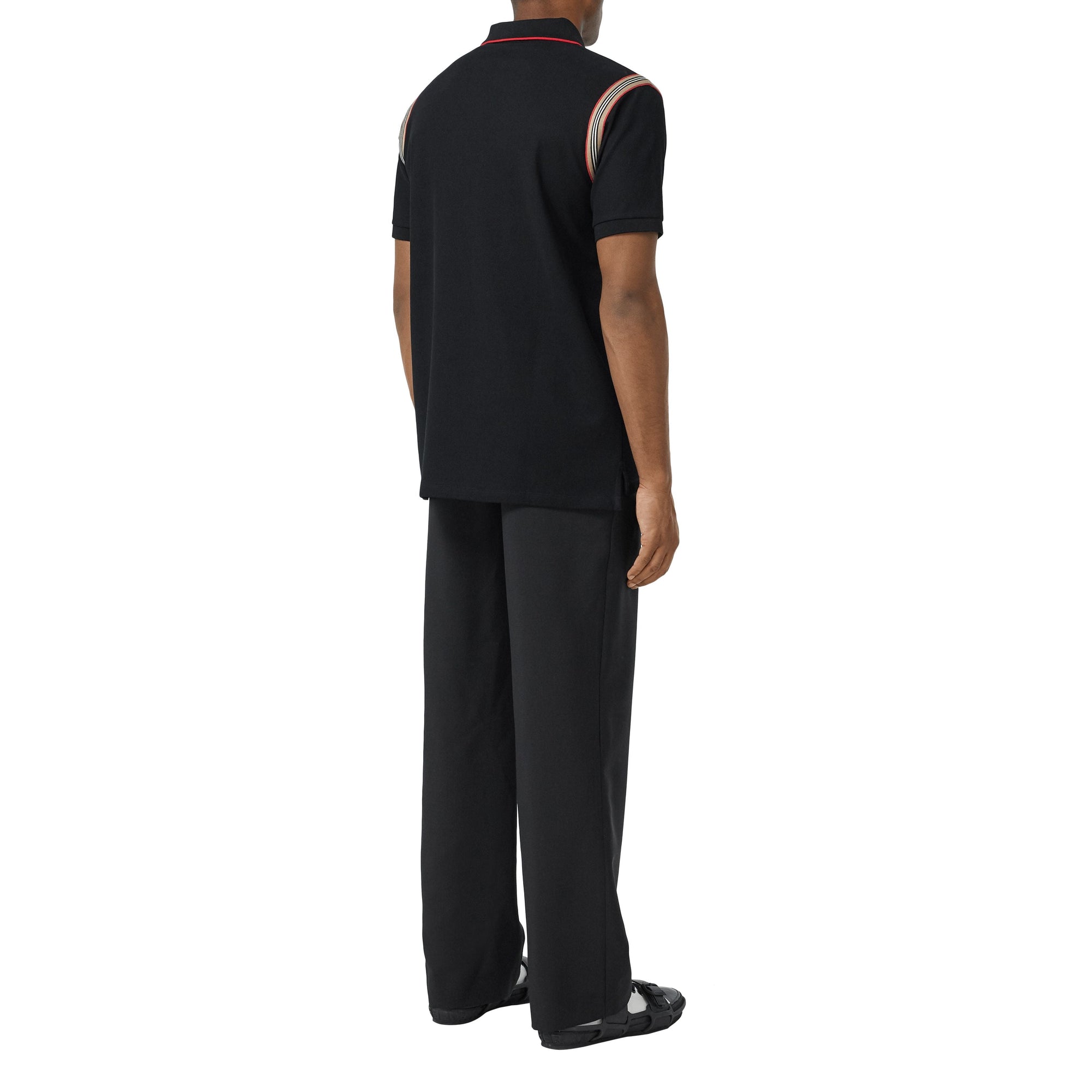 BLACK Polo en coton Monogram à rayures iconiques