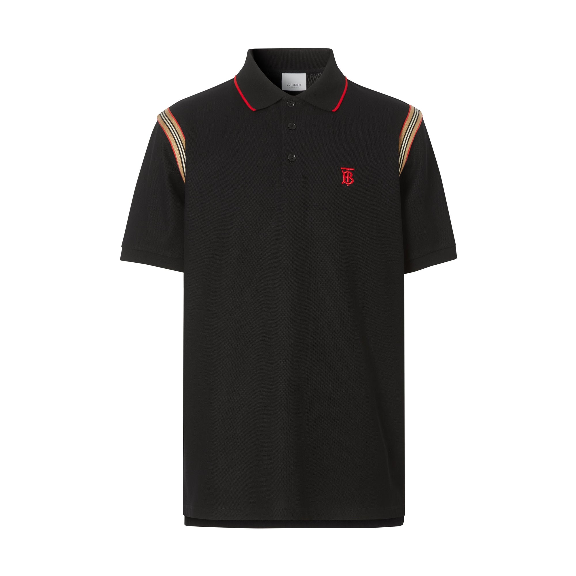 BLACK Polo en coton Monogram à rayures iconiques