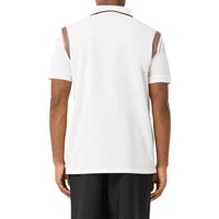 WHITE Polo en coton Monogram à rayures iconiques