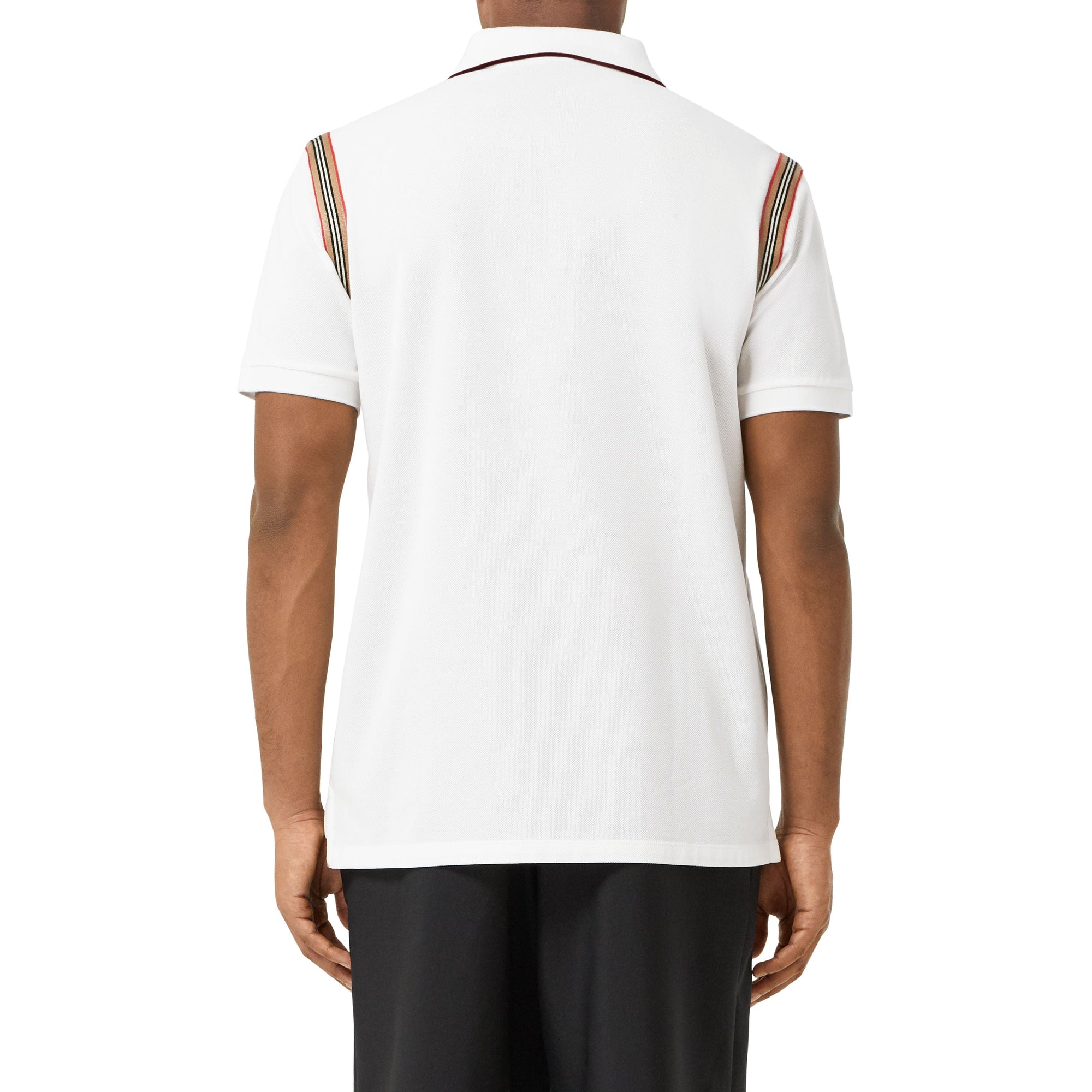 WHITE Polo en coton Monogram à rayures iconiques