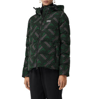 Doudoune à capuche monogram - Vert forêt