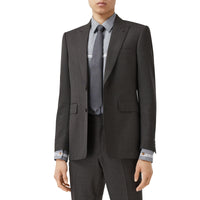 Costume classique en sergé brisé de laine - Gris moyen