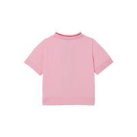 Polo en piqué de coton rayé monogram - Rose bonbon