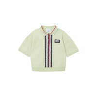 Polo en piqué de coton rayé monogram - Pistache