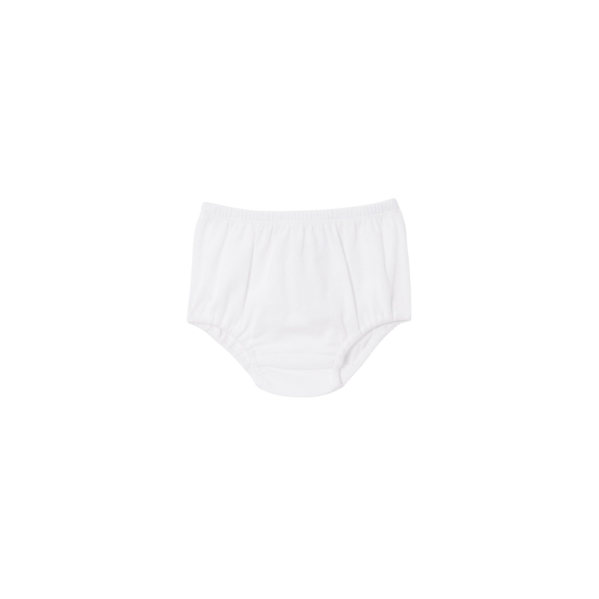 Robe et bloomer en piqué de coton rayés monogram - Blanc