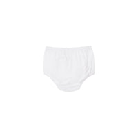 Robe et bloomer en piqué de coton rayés monogram - Blanc
