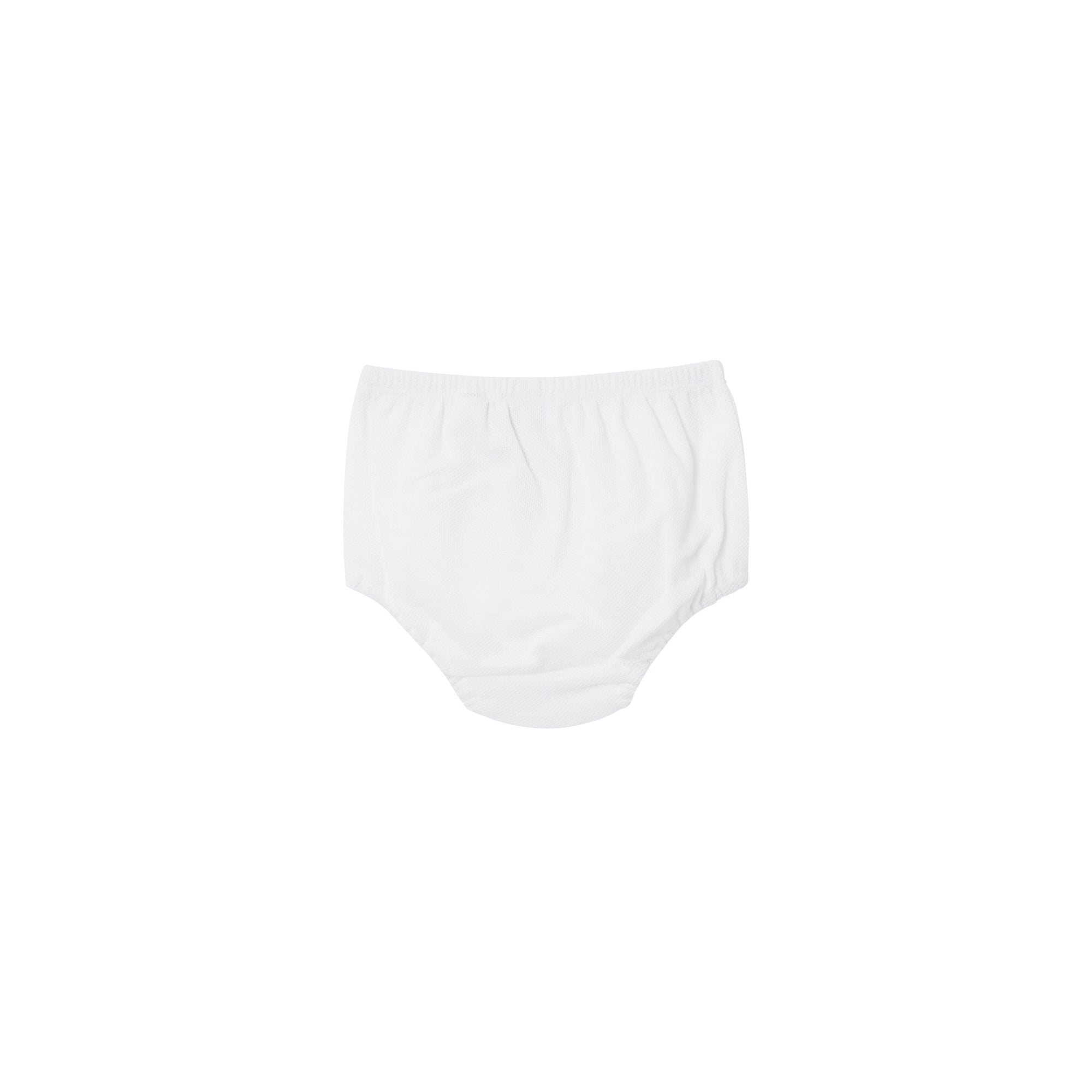 Robe et bloomer en piqué de coton rayés monogram - Blanc