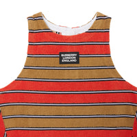 Haut en tissu éponge rayé avec logo appliqué - Rouge Vermillon