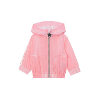 Veste légère à capuche avec logo et étoile - Rose bonbon