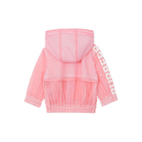Veste légère à capuche avec logo et étoile - Rose bonbon