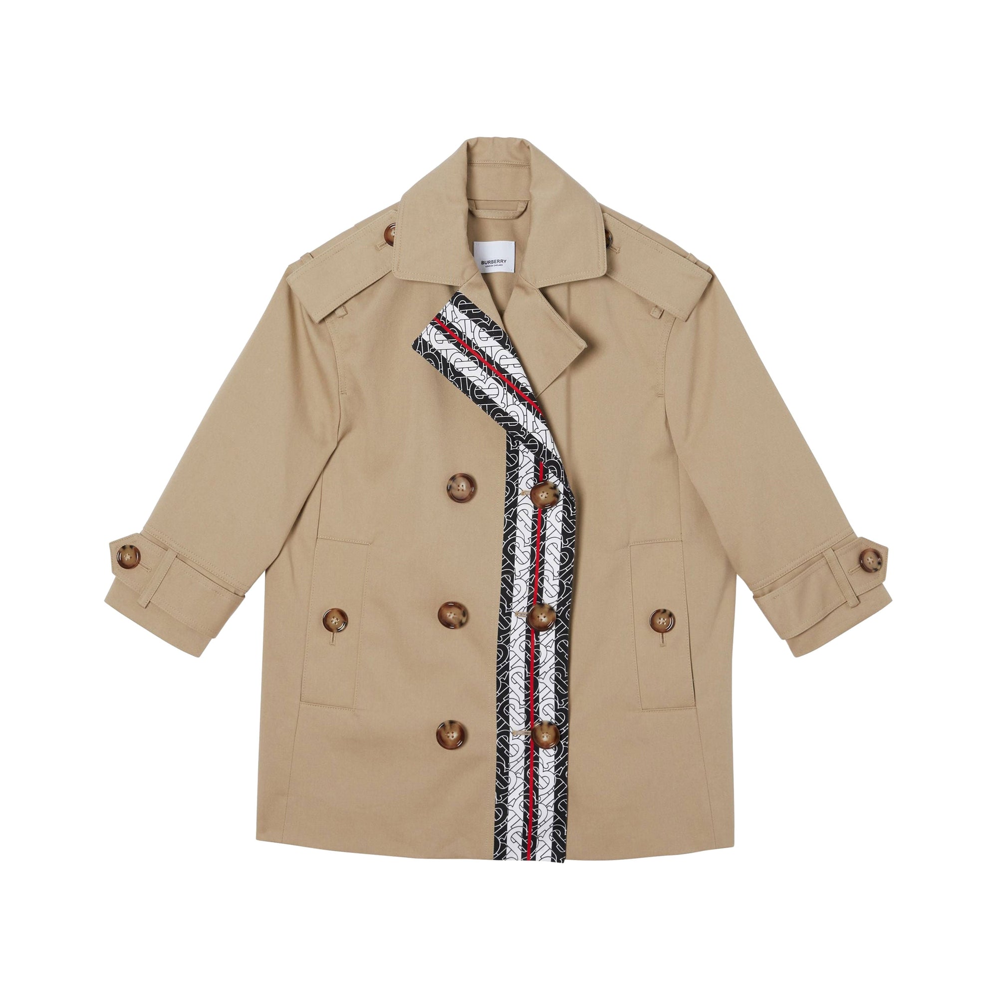 Trench en coton rayé monogram - Miel