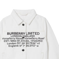 NATURAL WHITE Veste en denim japonais avec coordonnées géographiques