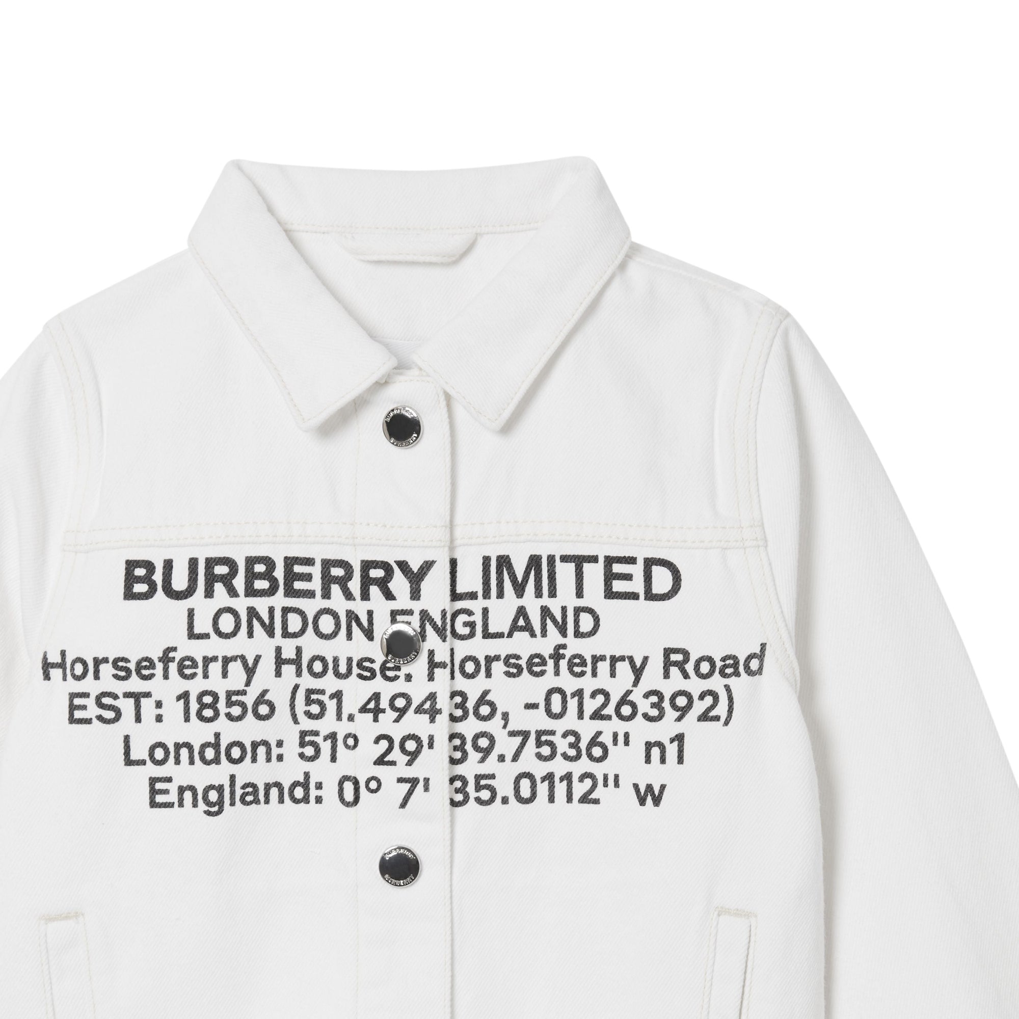 NATURAL WHITE Veste en denim japonais avec coordonnées géographiques