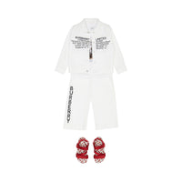 NATURAL WHITE Veste en denim japonais avec coordonnées géographiques