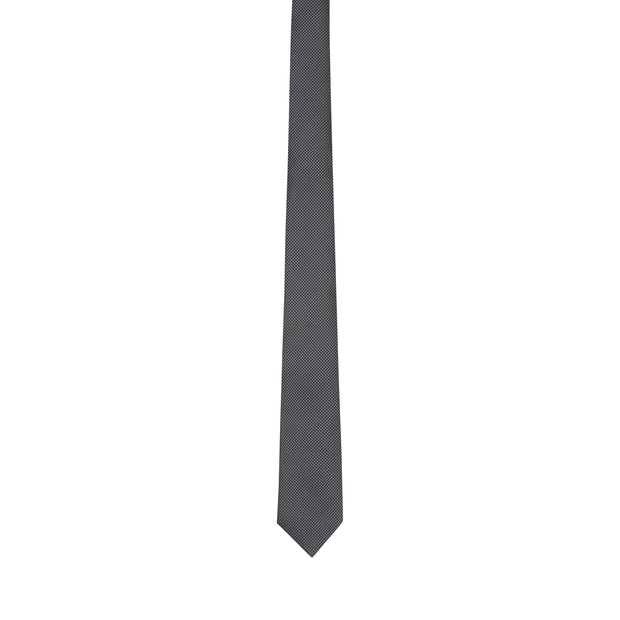 Cravate classique en soie tissée - Gris orage