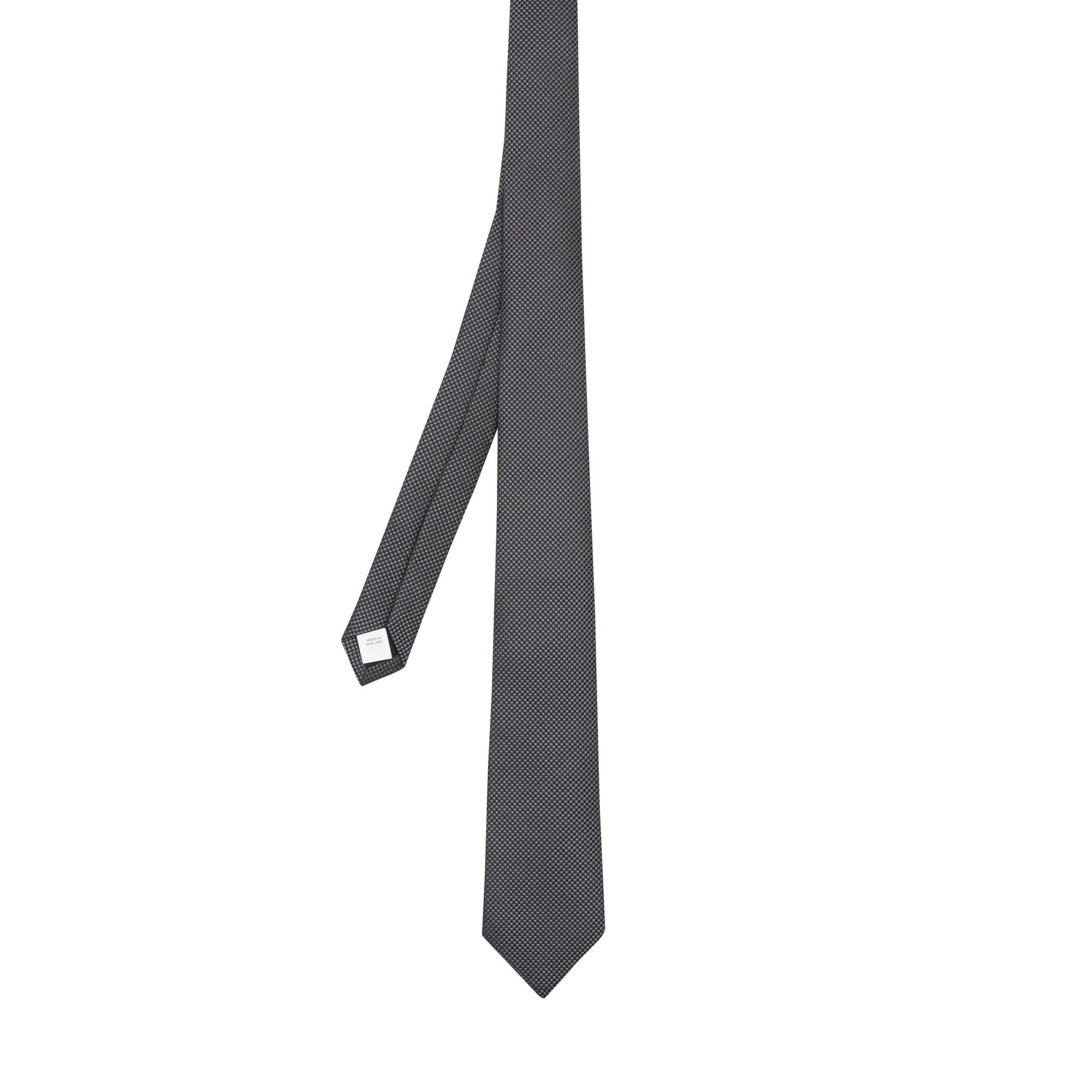 Cravate classique en soie tissée - Gris orage