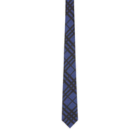 CANVAS BLUE Cravate classique en jacquard de soie check