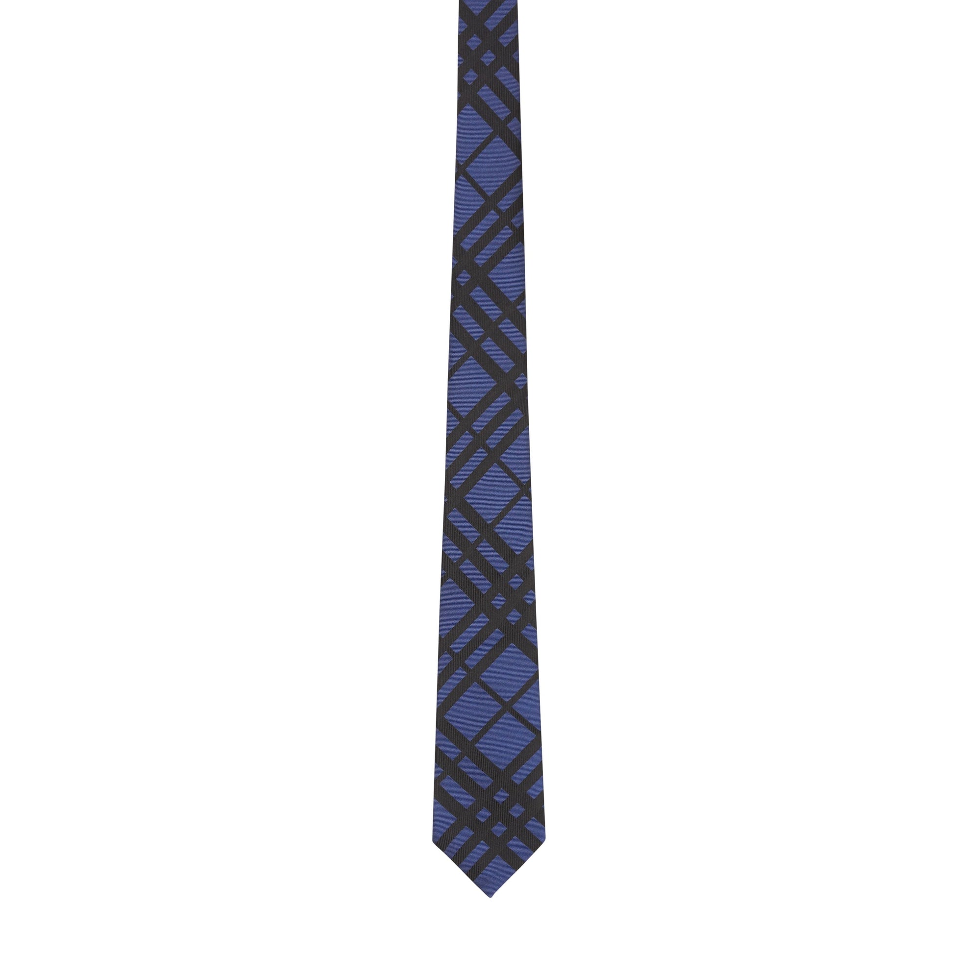 CANVAS BLUE Cravate classique en jacquard de soie check