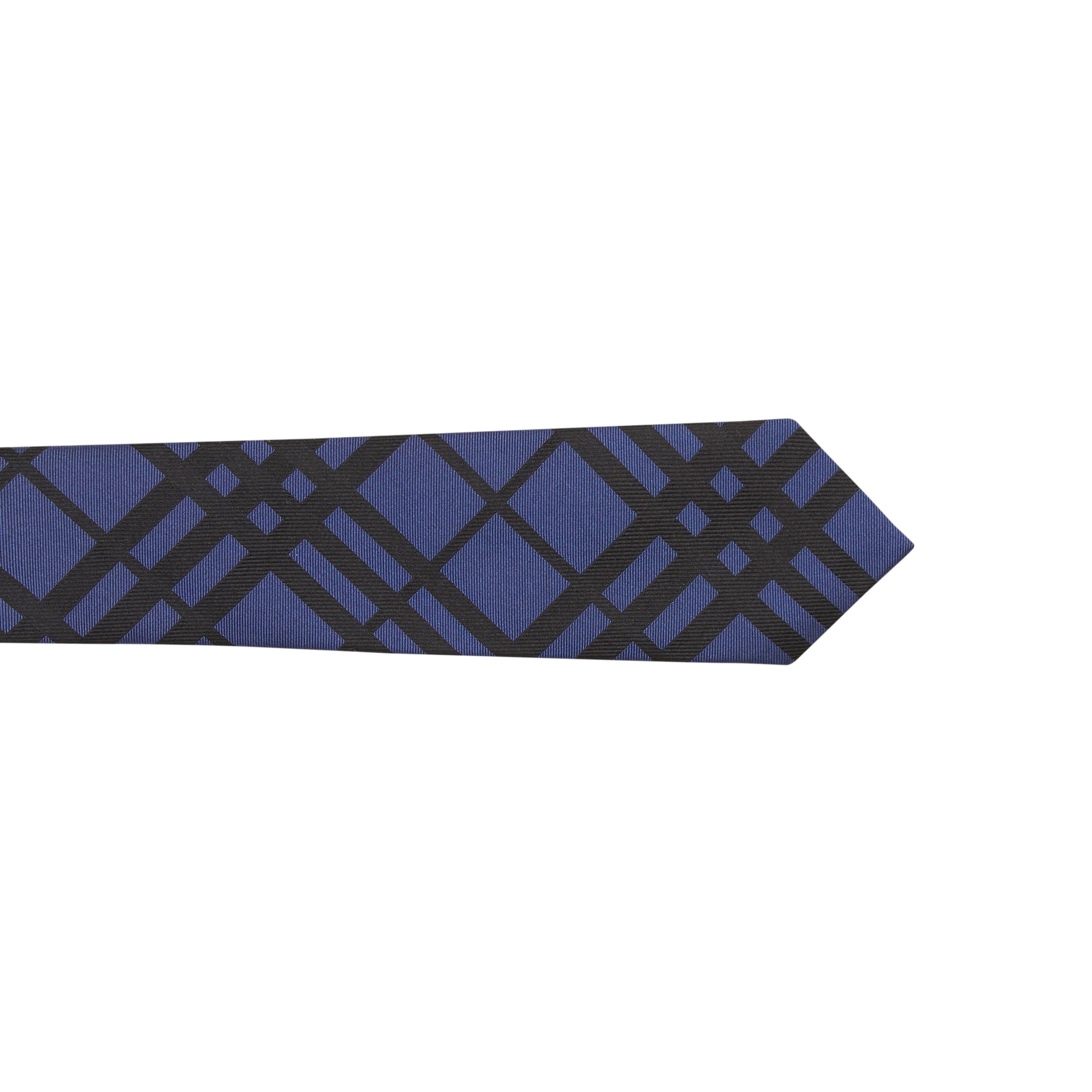 CANVAS BLUE Cravate classique en jacquard de soie check