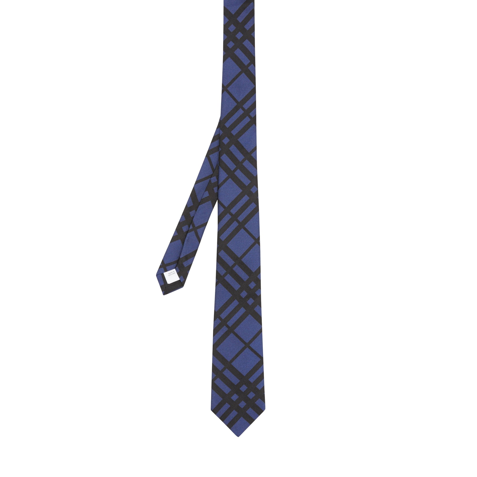 CANVAS BLUE Cravate classique en jacquard de soie check