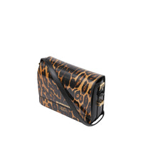 Petit sac grace en cuir à imprimé léopard - Moutarde sombre
