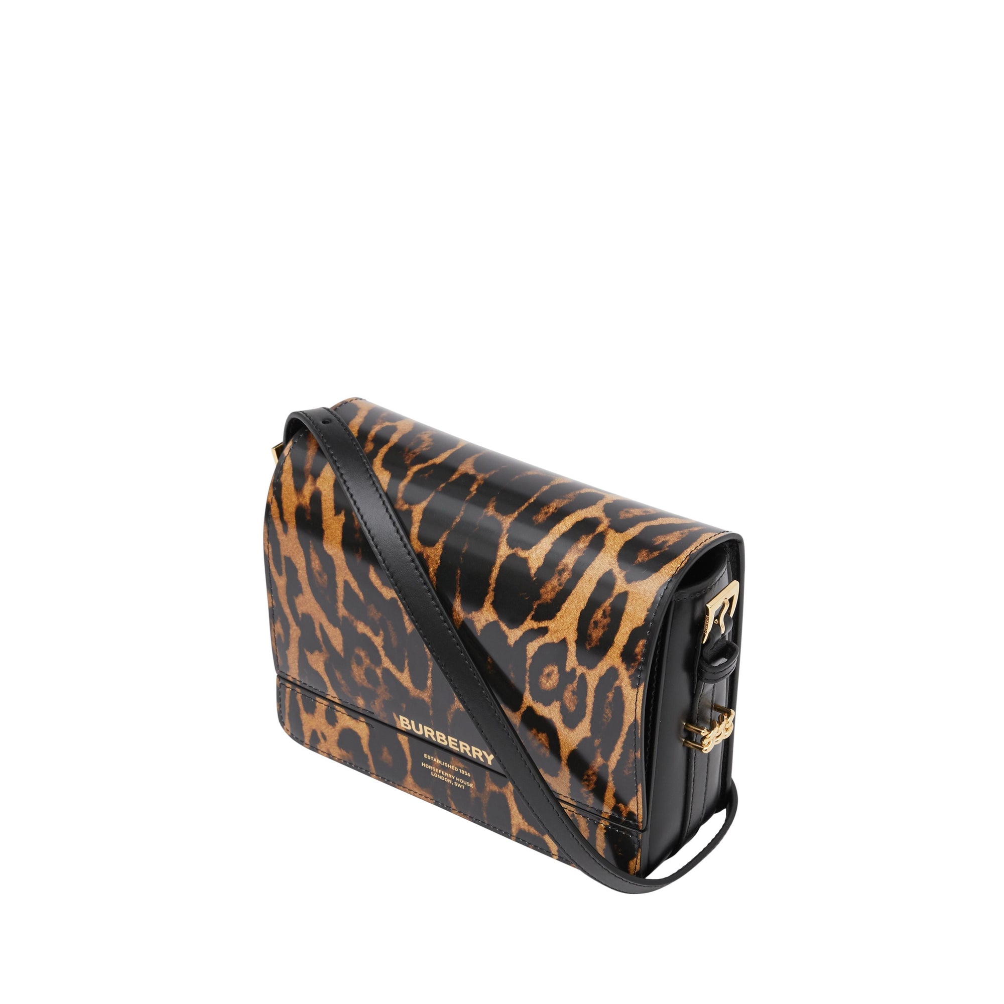 Petit sac grace en cuir à imprimé léopard - Moutarde sombre