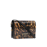 Petit sac Grace en cuir à imprimé léopard - Moutarde Sombre
