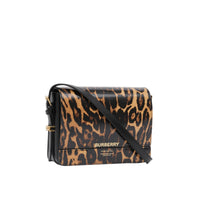 Petit sac grace en cuir à imprimé léopard - Moutarde sombre