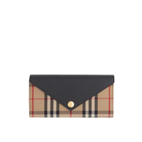 BLACK Portefeuille continental en cuir et Vintage check