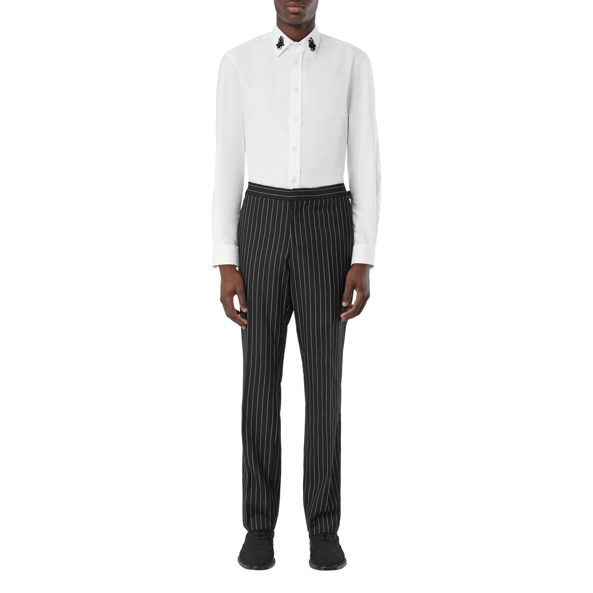 Chemise habillée oxford en coton avec cristaux - Blanc
